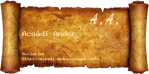 Acsádi Andor névjegykártya