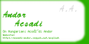 andor acsadi business card